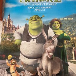 Shrek 2 20 Year Anniversary Movie Theatre Poster