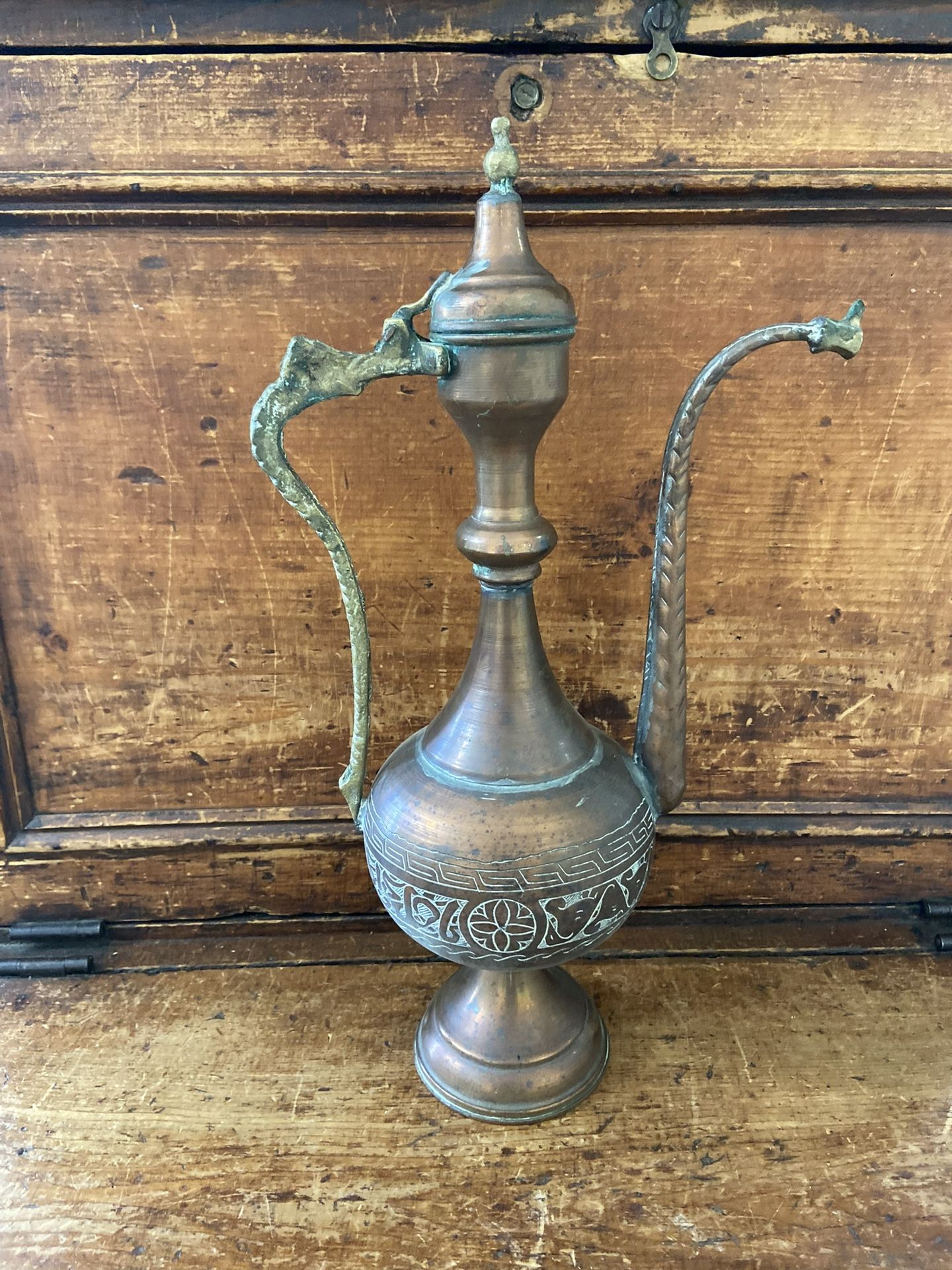 Antique Persian Ottoman Copper Pitcher