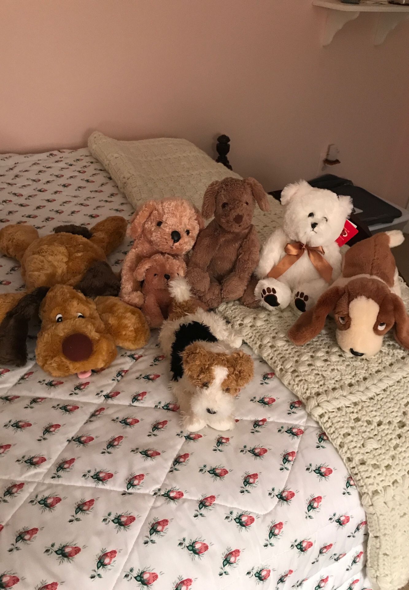 6 stuffed animals