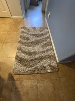 3 X 5 Feet Ivory And Silver Area Rug