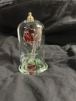 disneyland beauty and the beast glass rose