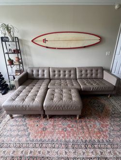 Leather Beige Couch