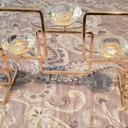 Gold Crystal Candle Holder