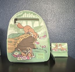 Loungefly Disney The Fox and the Houndj Mini Backpack Mint Green Multicolor