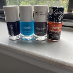 Set of 4 unopened Claire’s nail paint 