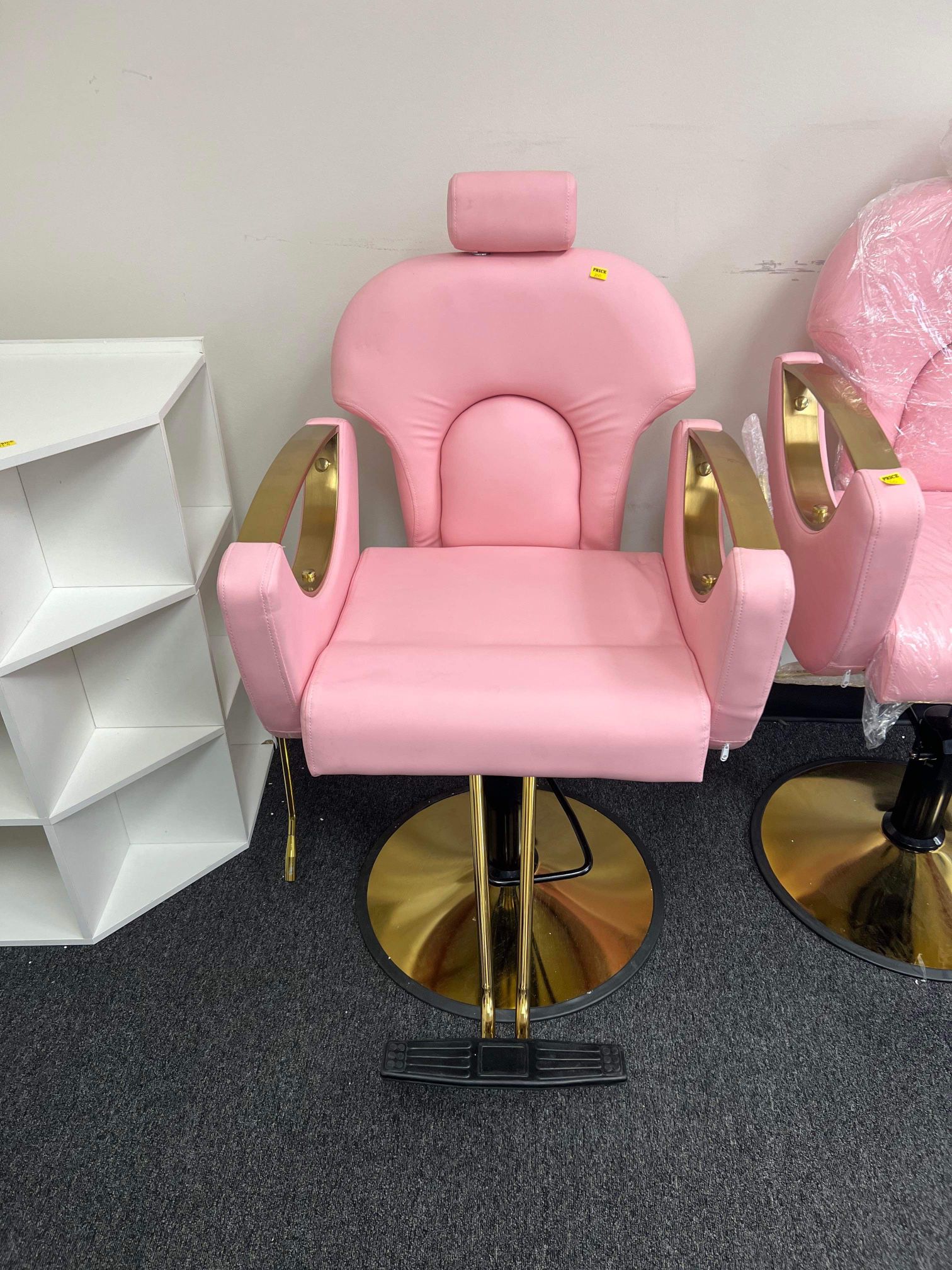 Pink Salon Chair Barber Chair for Hair Stylist Reclining (stains and it could not recliner )