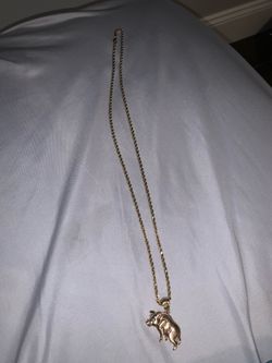 10kt solid gold rope chain & charm