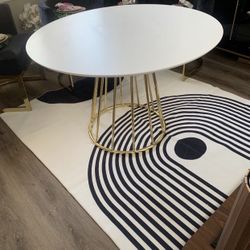 White and Gold Dining Table 
