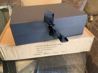 Luxury Foldable Gift Box with Fixed Ribbon | Collapsible Box with Magnetic Closure | Weddings, Bridal Showers, Corporate Gifts 14 BOXES PICK UP SYLMAR