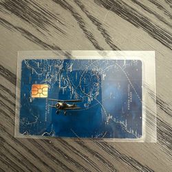 Plane Blue Map Credit Card Skins Sticker for Credit Cards, Gift & Debit Cards