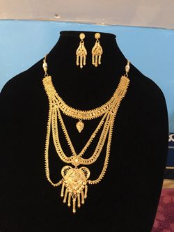 Gold plated Indian necklace set