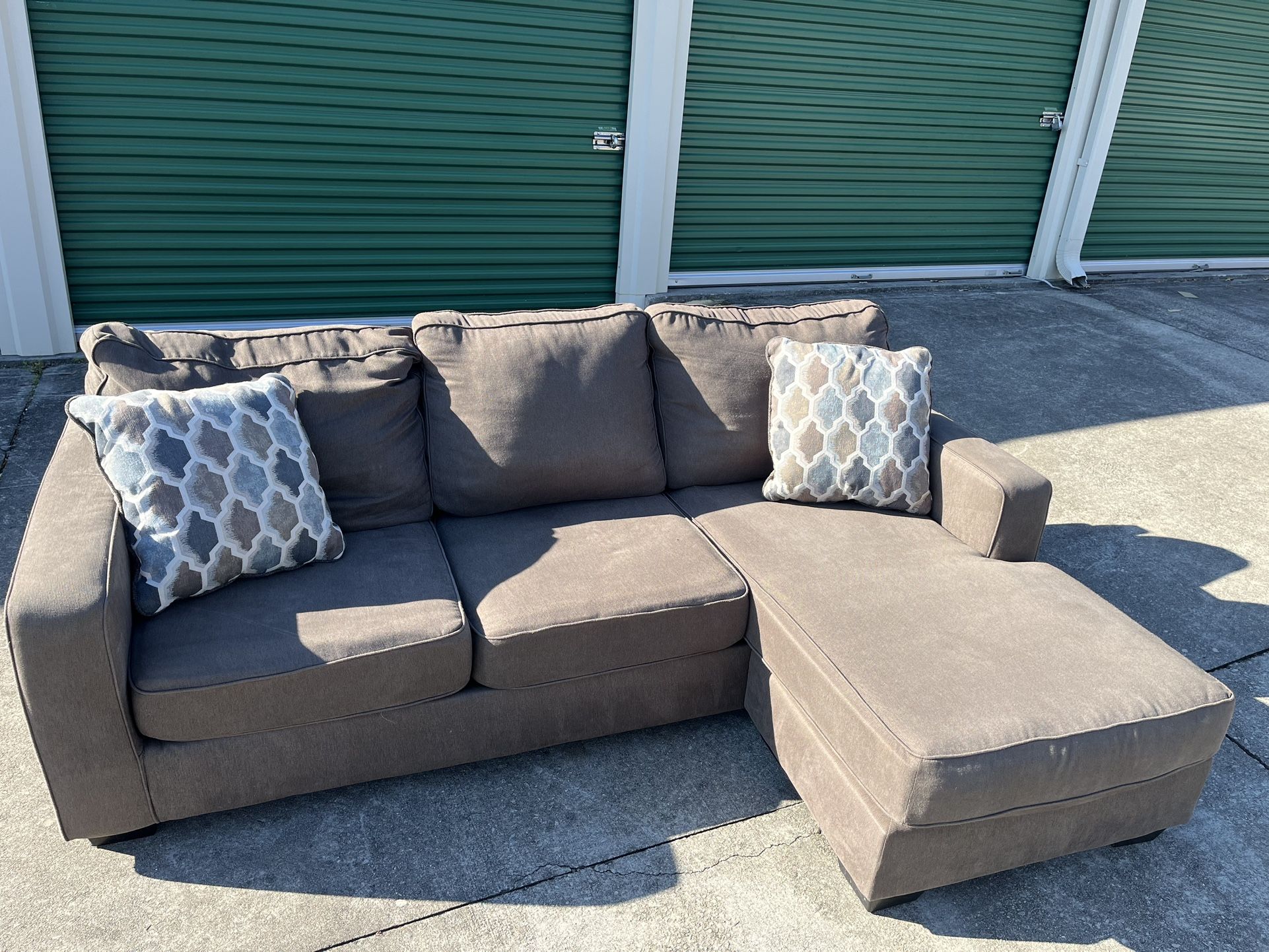 Brown Sectional With Reversible Chaise. Free Delivery!