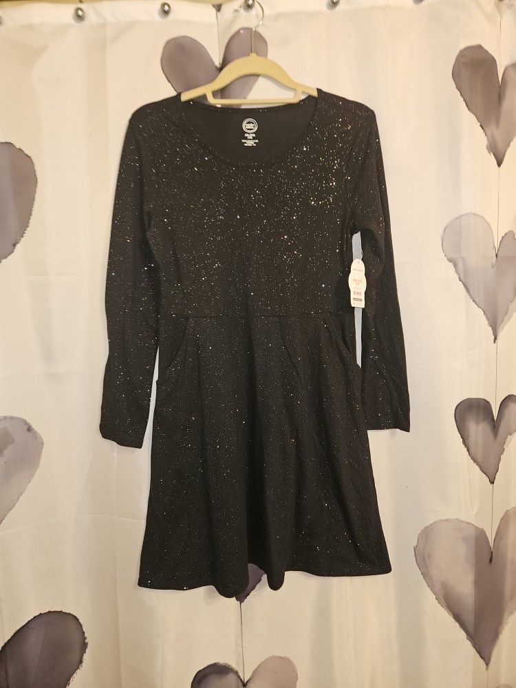 Wonder Nation Play Dress Black With Glitter NWT