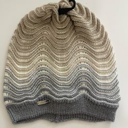 Calvin Klein Beanie - Knit Wave Pattern (Grey/Cream Degradé)