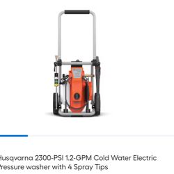 Husqvarna 2300-PSI 1.2-GPM Cold Water Electric Pressure washer with 4 Spray Tips