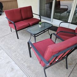 Red Patio Furniture 4 Piece