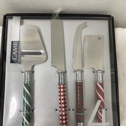 New Cambridge Stainless Steel Set Of Four Christmas Cheese Cutters 