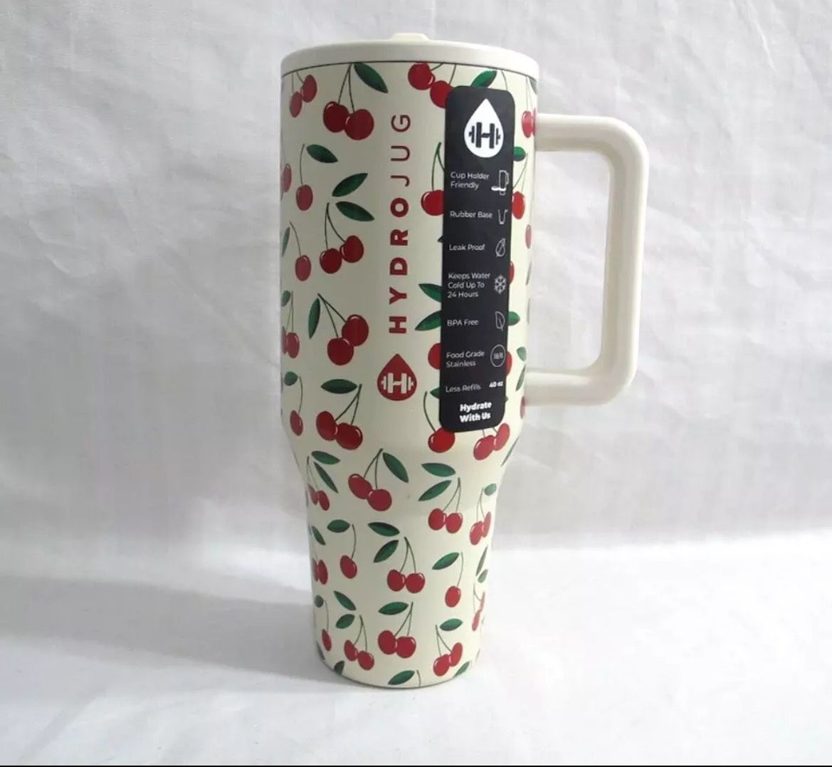 HydroJug Cherry Traveler Tumbler 40 oz Limited 