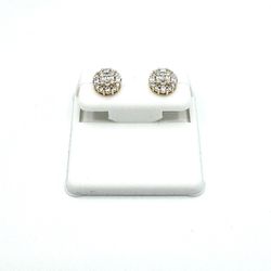 Gold Plated Sterling Silver Circular Stud Earrings