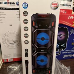 🔊 Bluetooth Party Speaker 8” Dual w/ Mic & Lights 🔥