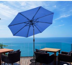 10ft solar patio umbrella/ blue