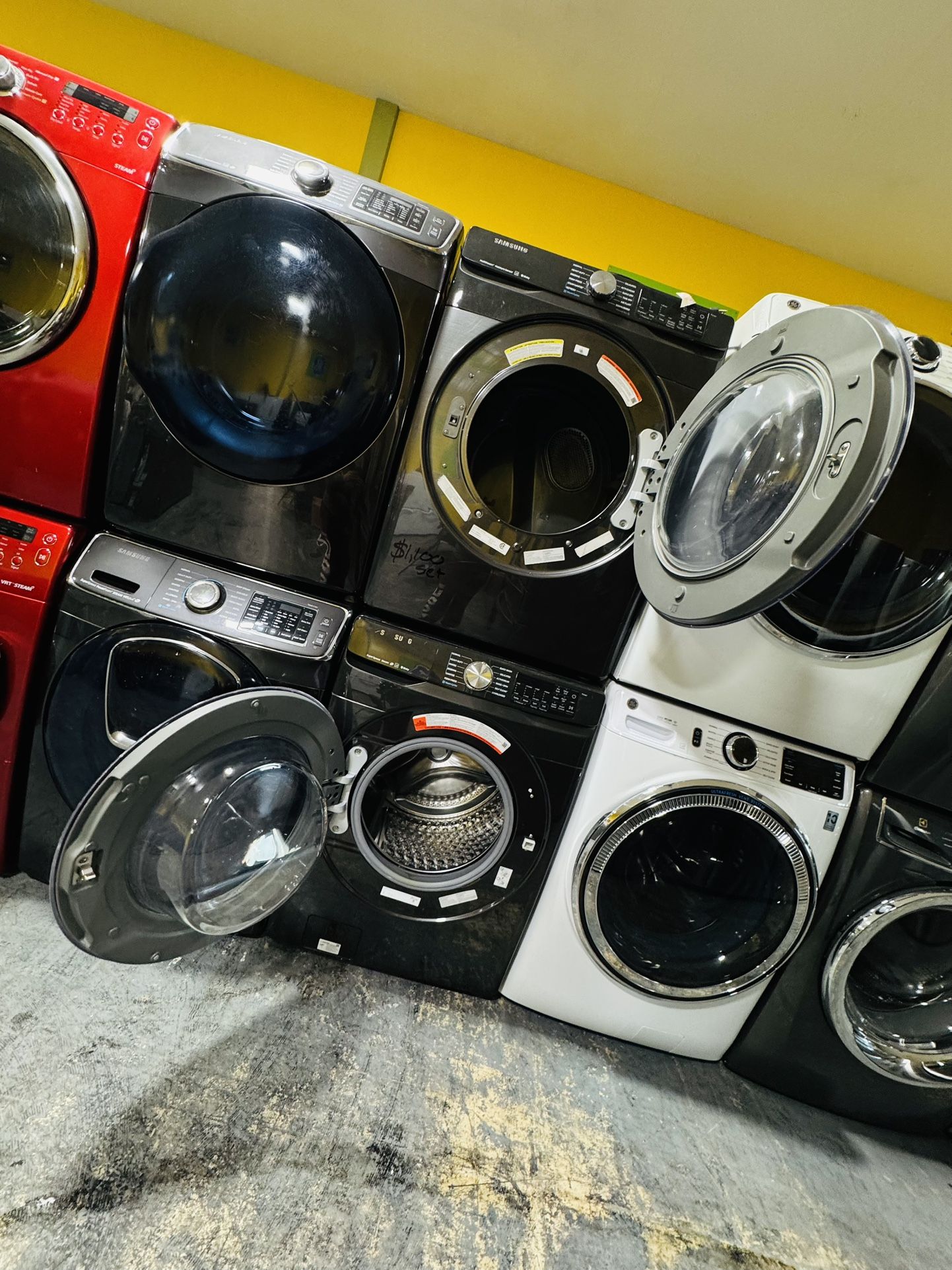 Samsung Black Washer And Dryer Gas 11$down Payment