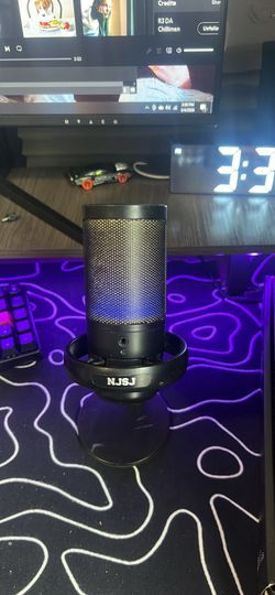 NJSJ USB C Rgb Condenser Microphone With Touch To Mute, Gain knob