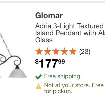 Glomar Adria 3 Light Textured Flat Black Island Pendant with Alabaster Swirl Glass