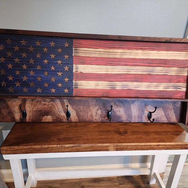 Wooden Flag Coat Rack