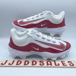 Nike Alpha Huarache Elite 4 Low MCS Baseball Cleats White Red FN7221-103 Men’s Sizes