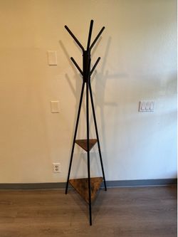 Industrial Coat Rack with Storage Shelves – Entryway Organizer