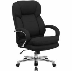 Office Furniture Bundle: Desk, Executive Chair & 2 Decorative Floor Vases