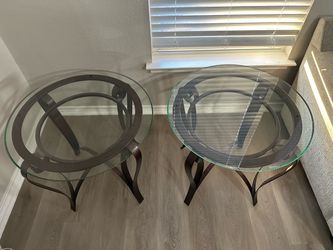 End tables (glass top)