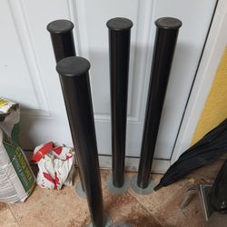 Four IKEA steel In Black Table Legs 27.5in Height