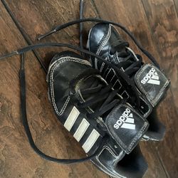 Kids Size 11 Adidas Leather Black Soccer Cleats Baseball 