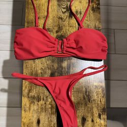 Red Bikini Set – Strappy Two-Piece Swimsuit