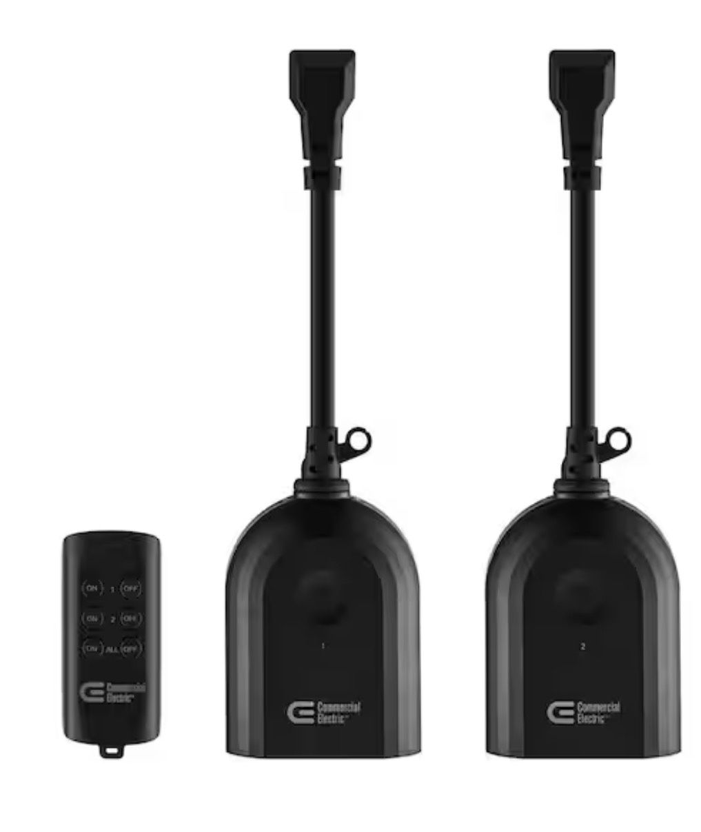 Commercial Electric Wireless Indoor/Outdoor Remote Control with 2 Outlets