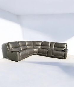 Costco Leather 6-Piece Power Sectional