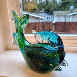 Beautiful Murano Style Blown Glass Fish Figurine/Paperweight