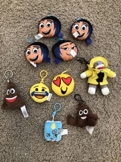 Plush Emoticon Balls with Backpack Clip/ Plush Backpack Clip