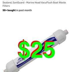 Holding Tank Vent Filter - Fits 5/8" Vent Hose Applications - Direct Generic Replacement for: Dometic, ECO, DVF, Sealand, SaniGuard - Marine Head Vacu