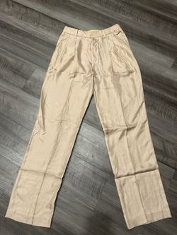 Rag & Bone Sally 100% Silk pleated wide leg pants in rugby tan/blush size 0