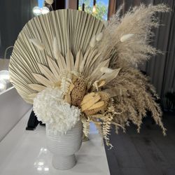 Dried Pampas, Palm And Thistle Vase 