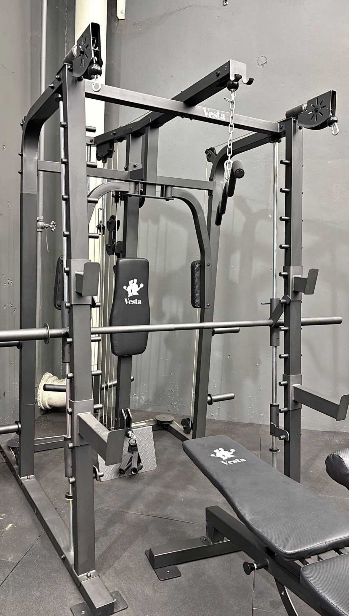 SM-2001 Multifunctional Smith Machine w FID Bench - Can add-on plates!