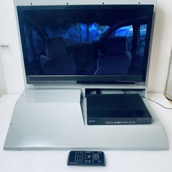 Vizio E-Series E231-B1 23" 720p HD LED LCD Television Mounted On Metal Security Enclosure