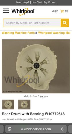 W10772618- Genuine OEM rear drum