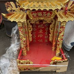 Combodian Red And Gold Shrine 