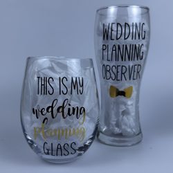 Bride And Groom Wine And Beer Set
