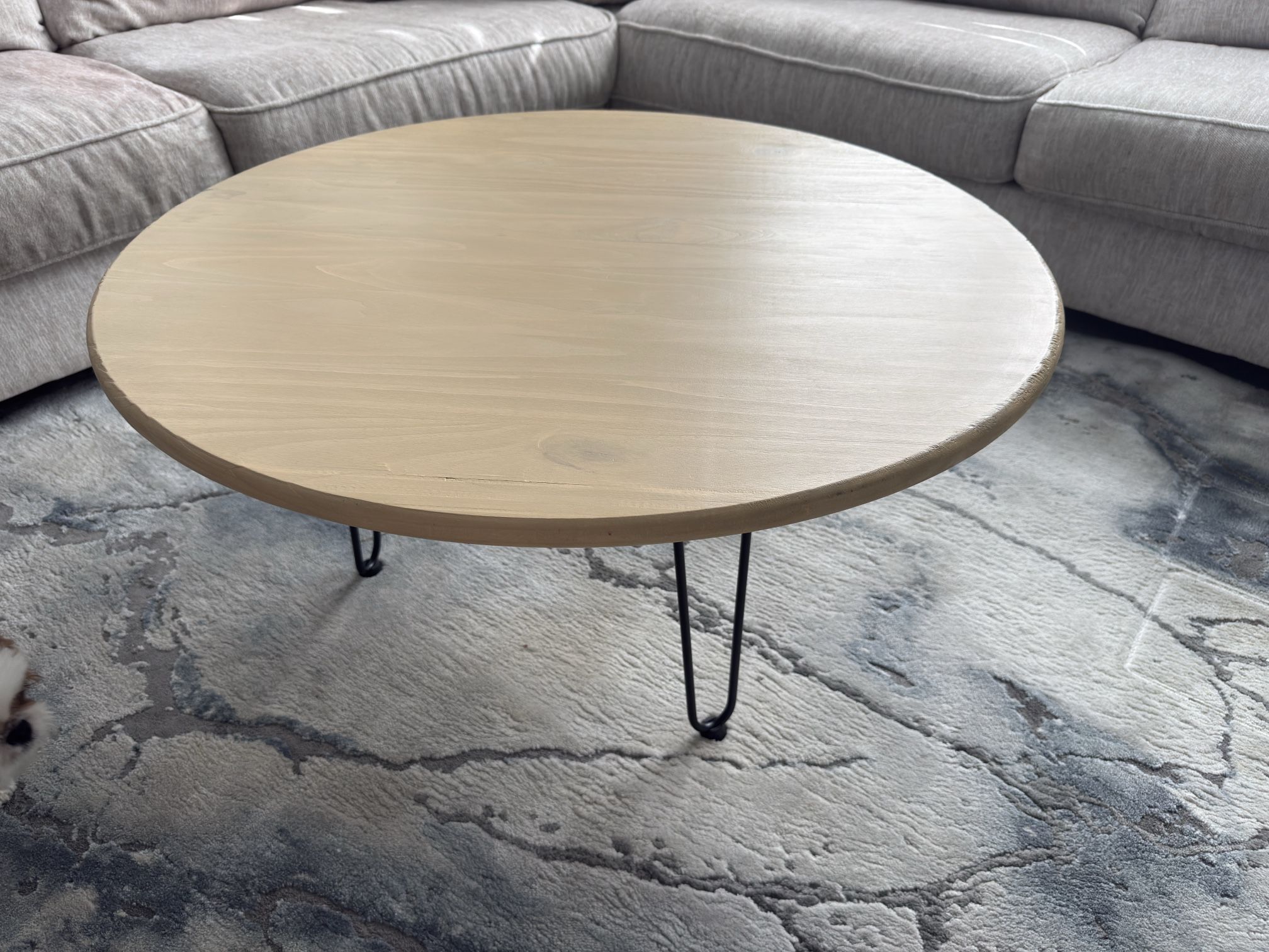 New White Wash Natural Wood Coffee Table