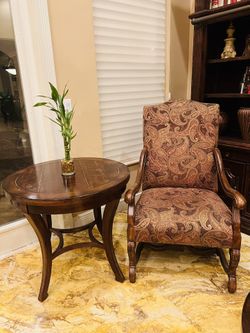 Solid Wood Side Table & Chair